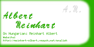 albert meinhart business card